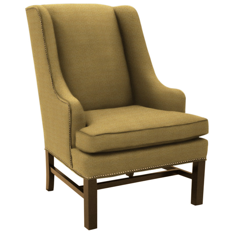 Wingback Chair, Brussels Oyster, Brushy Bayou