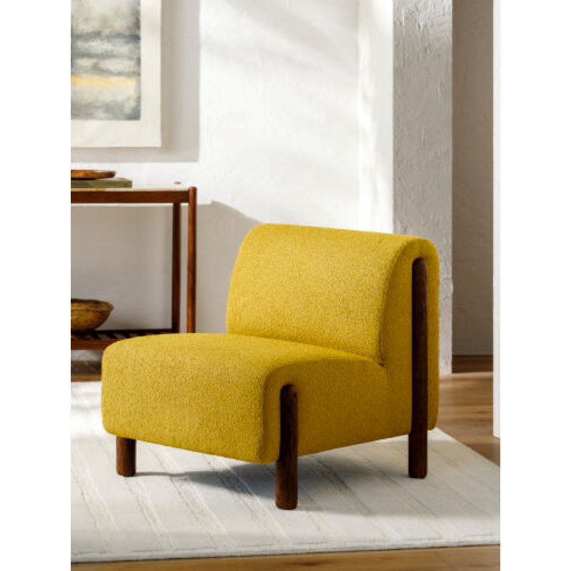 Fauteuil d'appoint moderne Fethiye, Velours blanc, Beige