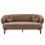 Canapé 3 places incurvé moderne Orenzo de 195 cm de large en polyester, avec coussins ronds capitonnés et pieds en bois de bouleau-134972643