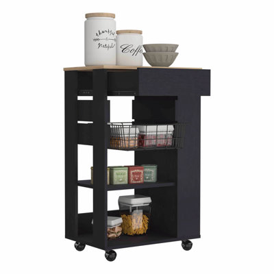 Versatile Kitchen Cart with Multiple Storage Options for Enhanced Organization