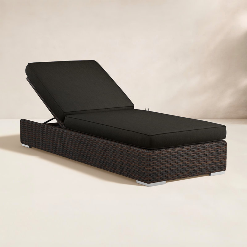 Albie Naomie Reclining Chaise Lounge with Cushion, Spectrum Carbon Sunbrella® Plainweave