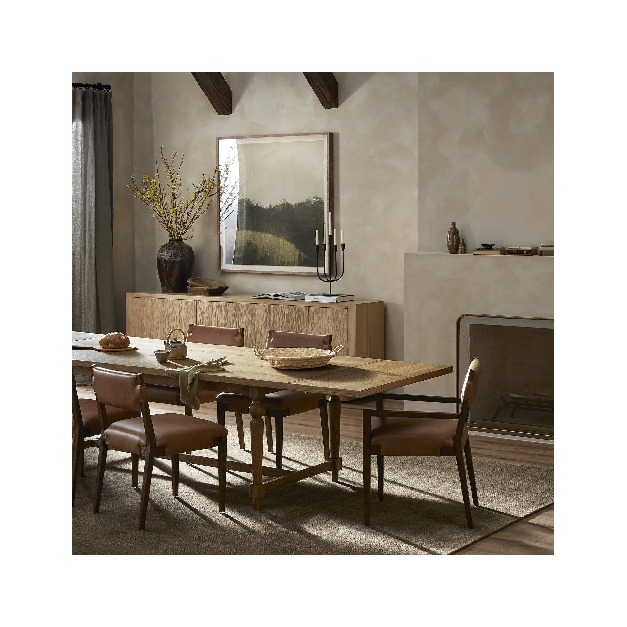 Bilbrey Leather Side Chair, Brown, Brown