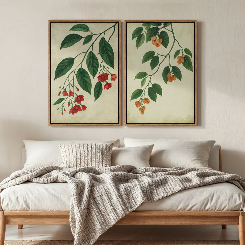 Framed Canvas wall Art, Vintage Abstract Wall pirnts for Bedroom, Naturel, H 36 po x l 24 po