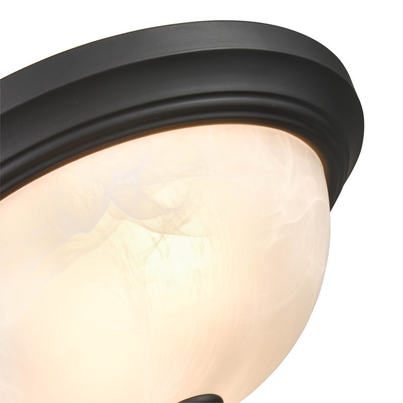 Andreyah Glass Flush Mount, Matte Black, 5.5'' H x 11'' W x 11'' D