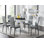 Scottsmoor High Gloss Halo Dining Table Set & 6 Luxury Faux Leather Dining Chairs - Modern Design