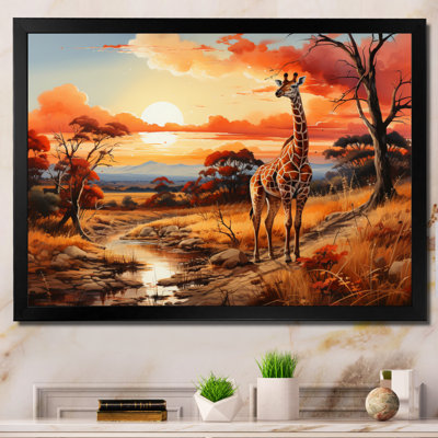 " African Girafes In Savanna I " by Designart