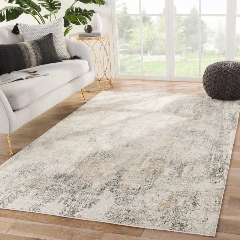 Tapis oriental gris / ivoire Jackeline, Rectangle 3 pi 11 po x 5 pi 11 po