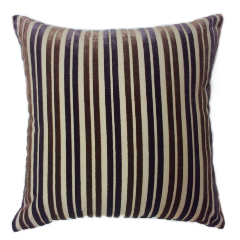  Stripe Throw Pillow, Purple/Brown