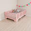 Lit simple rose Montessori avec porte et clôture de sécurité - Assemblage facile, pas de sommier-1656619682-1654971745