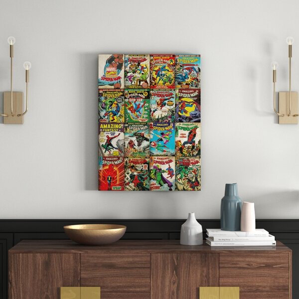 Marvel - Spider-Man Covers Vintage Advertisement on Canvas