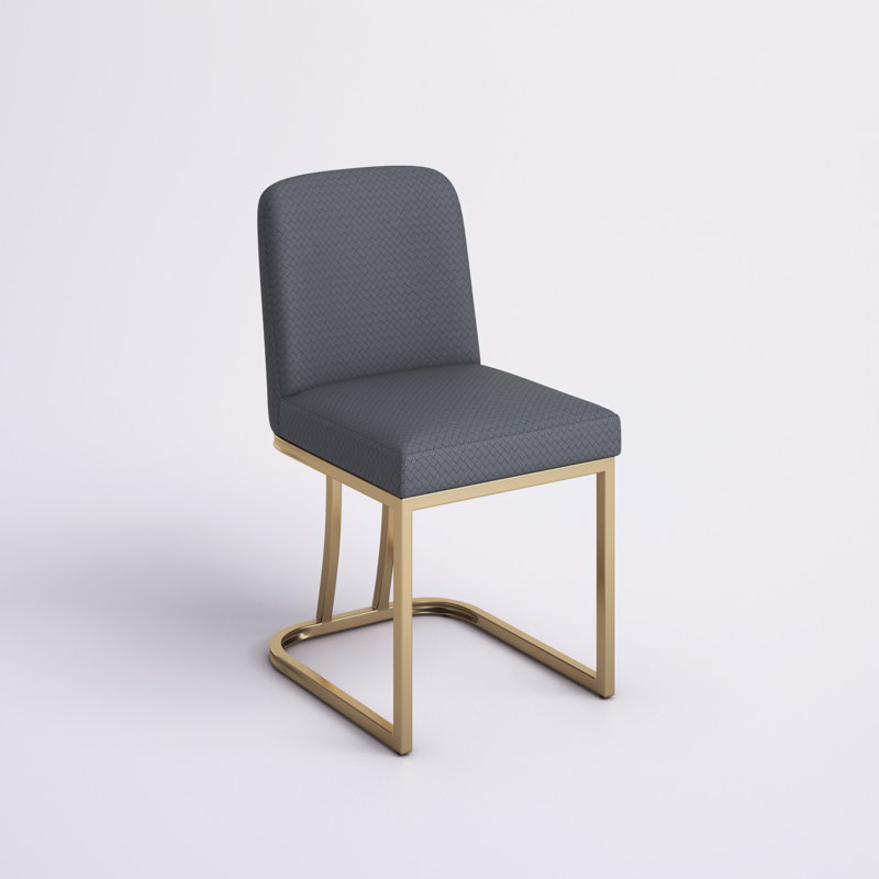 Chaise rembourrée Mack, Gris, Or