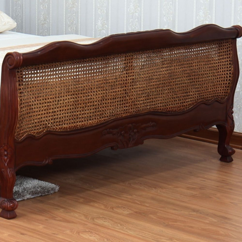 Hellenic Solid Wood Bed, Double (4'6), Wax Polish