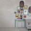 Multicolore 4 pièces, décoration murale en verre encadré de bois avec fruits