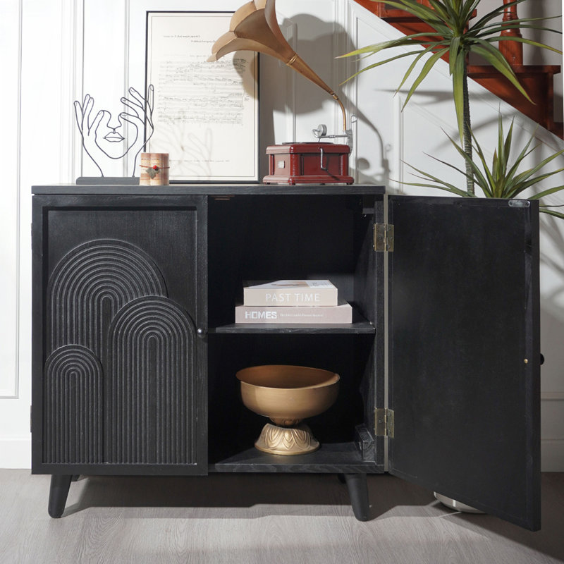 Armoire de rangement moderne en bois noir