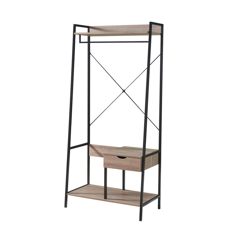 Portant à vêtements en métal 32,75 po Hubert, Taupe / Noir