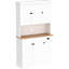 Garde-manger 71 po avec tablettes réglables, armoire autoportante pour le rangement des boissons, 6 portes et 1 tiroir - armoire blanche, tablettes polyvalentes-1683528453