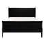 Classic Queen Bed In Black, Traditional Style With Headboard, Rails Piece Unit