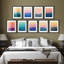 Ensemble de galerie d'art mural encadré, montagne et ciel, silhouette colorée, art sauvage moderne pour chambre à coucher, salon, bureau - 11 po x 14 po x 9 blanc-116741689-116741693