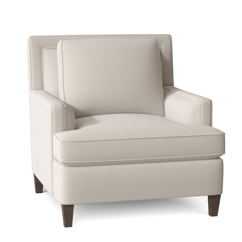 Addison 35" W Down Cushion Armchair, Cream Chenille 1345-002, Aged Gray