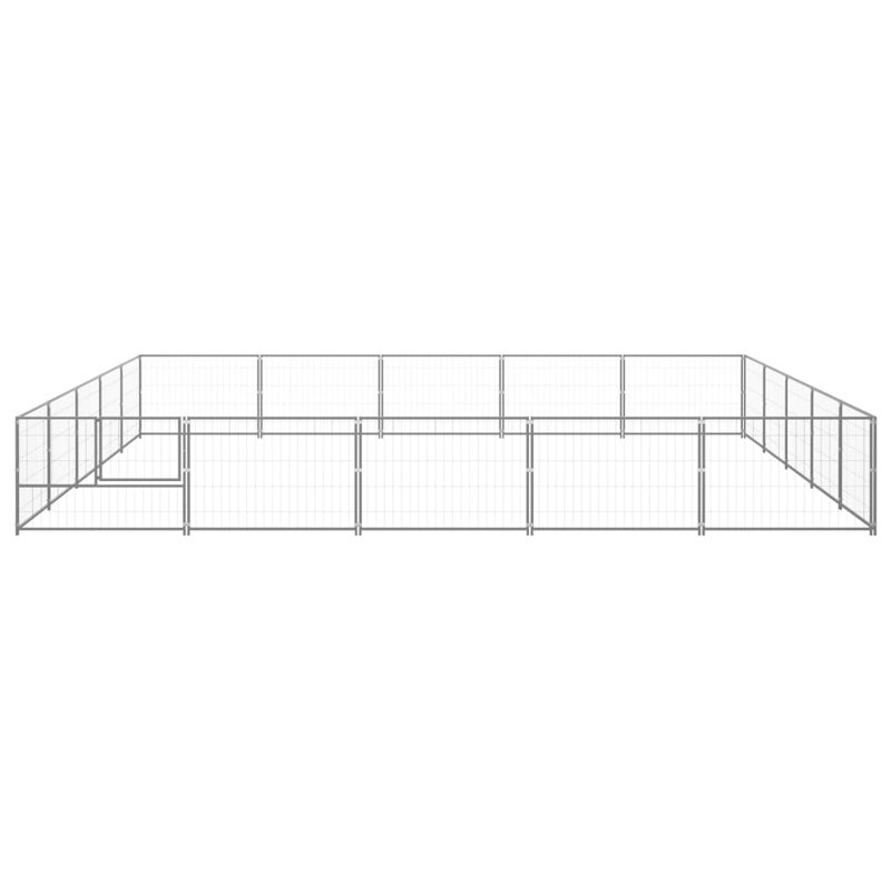 Milan 27.56cm H Steel Exercise Pen With Door, Silver