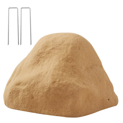Cache-rocher factice 41 x 39 cm (16,14 x 15,35 pouces), plastique beige réaliste en PEHD résistant aux intempéries, 1 pièce