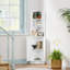 Armoire d'angle de 67 po de hauteur avec tablettes réglables et conception anti-basculement