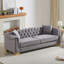 Canapés luxueux en velours, canapé Chesterfield de 84 pouces avec accoudoirs roulés, design moderne pour le salon