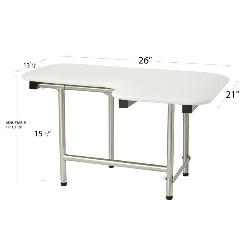 Padded ADA Bariatric Transfer Bench Seat with Legs, Left-Handed