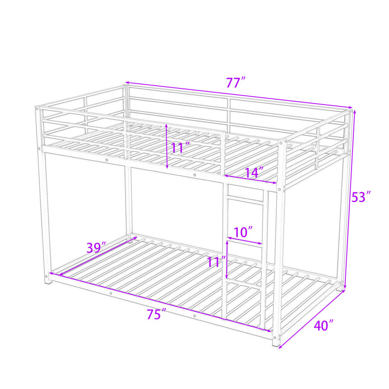 Eastmont Kids Twin Over Twin Bunk Bed, Black