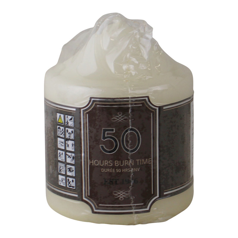 Unscented Pillar Candle, 8cm H x 7cm W x 7cm D
