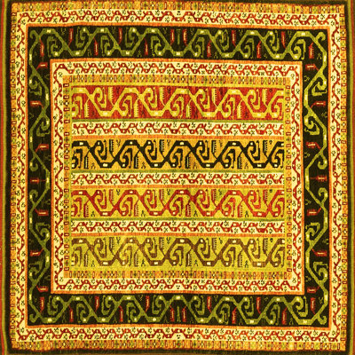 Tapis contemporains jaunes lavables à la machine 3092