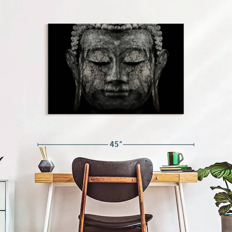 Adella Grunge Black Buddha, 26" H x 39" W