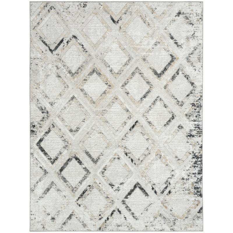 Leuchte 5'3" x 7' Grey Charcoal Modern Indoor Rug, Rectangle 5'3" x 7'