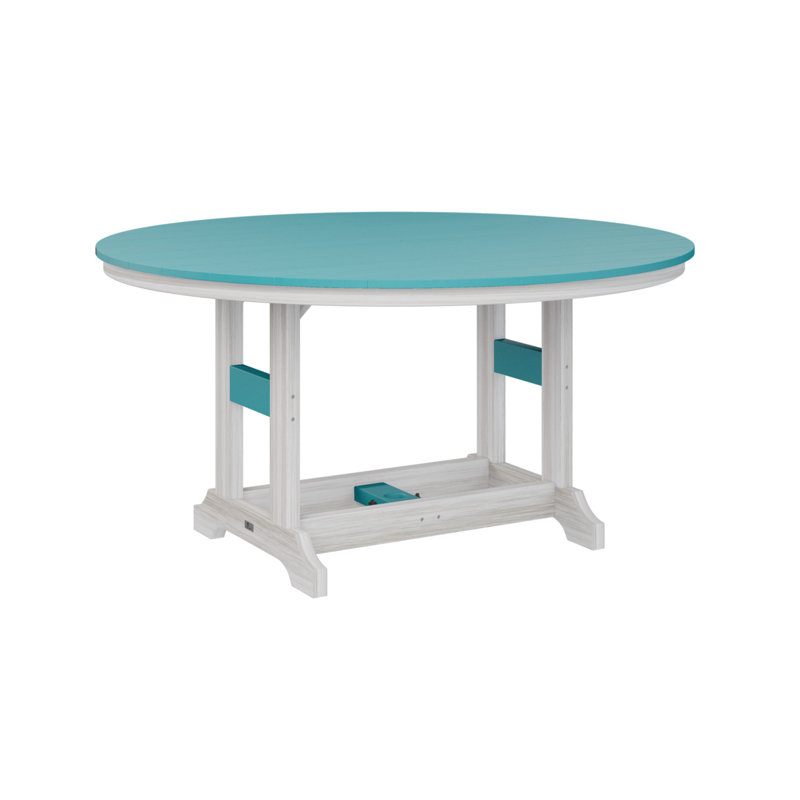 Table de bar ronde Berlin Classic, Coquille de mer, Bleu Aruba