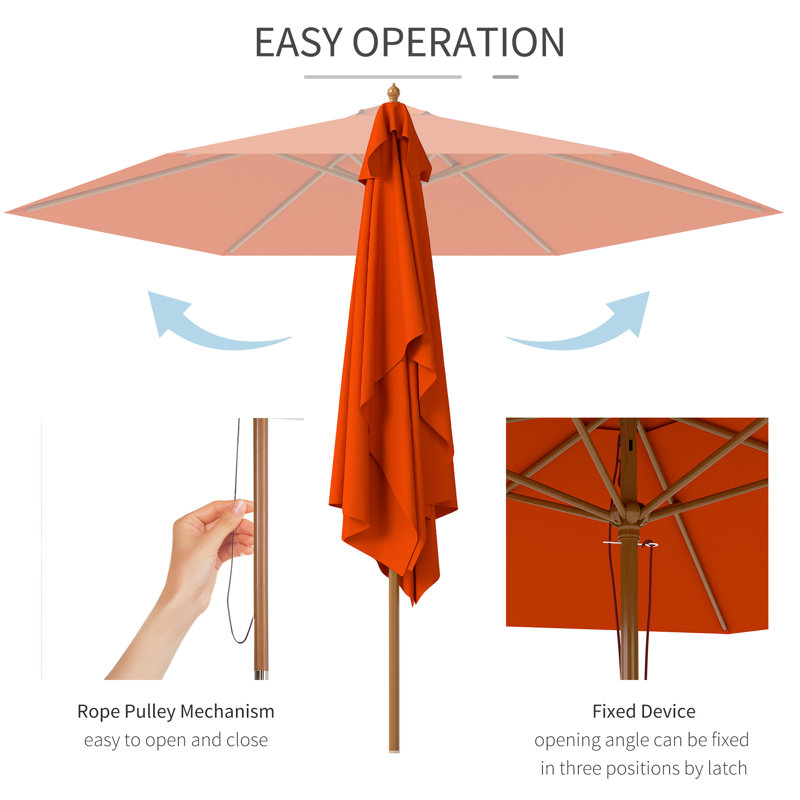 250cm Market Parasol, Orange