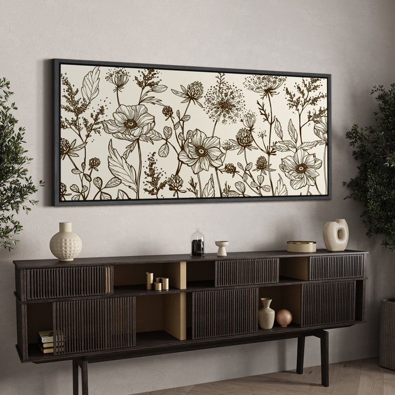 «Abstract Botanical Vibrant Wildflower Blossom Bliss Abstract Floral», reproduction d'art sur toile, H 30 po x l 60 po