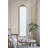 18.1X1.6X70.9" Large Rectangular Full-Length Mirror With Distressed Ivory Frame And Gold Floral Crown