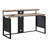 Poukner L-Shaped Steel Computer Desk with Built-In Electrical Outlet-233799670