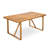 Tavin 67" Outdoor Dining Table In Solid Acacia Wood With Slatted Top