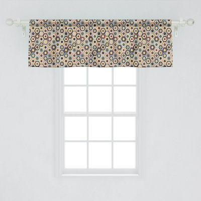 Ambesonne Honeycomb Valance Pack of 2 Beehive Design Geometry Multicolor