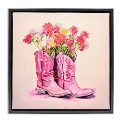 "Pink Blossom bottes", art mural encadré par Andrea Haase