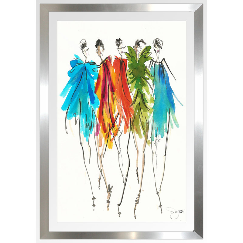 " On Fleek 1 ", 39.5" H x 27.5" W x 0.75" D, Silver Framed Acrylic