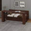 Lit de jour avec bureau amovible, tiroirs de rangement et table d'appoint hydraulique-121457797-121457796