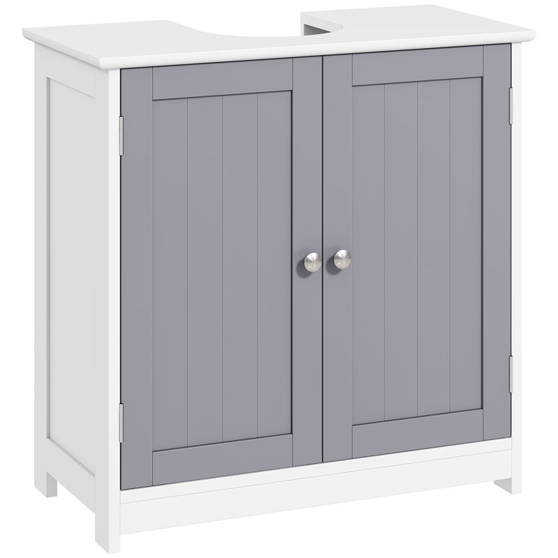 Aguiar Bathroom Cabinet, White/Grey