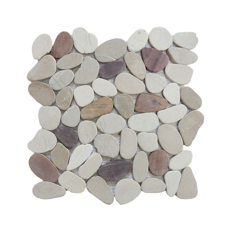 Hawaii 12" x 12" Natural Stone Pebbles Mosaic Wall & Floor Tile, Cherry