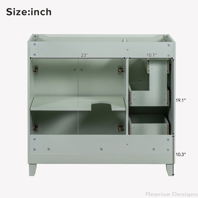 Base de meuble-lavabo simple 35,4 po seulement, Vert