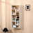 Bookshelf, Freestanding Wood Open Bookcase with 5 Cubes, with 2 keyhole hangers, Office Décor Rectangular Storage Shelf