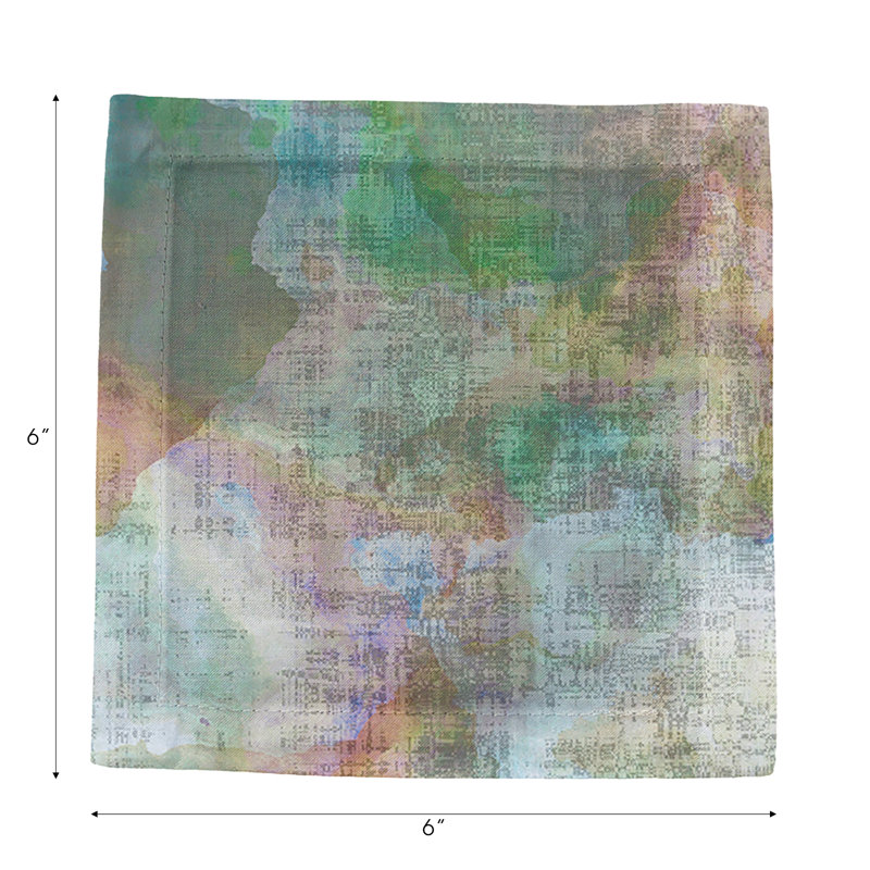 Impressionism Cotton Sateen Cocktail Napkins, Coast