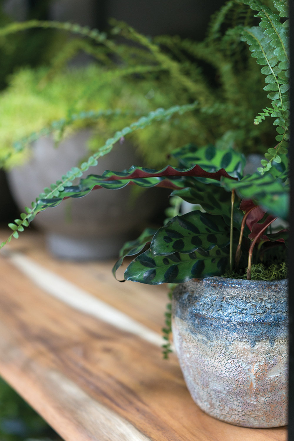 Handmade Ceramic Pot Planter, 4.25" H x 4.75" W x 4.75" D