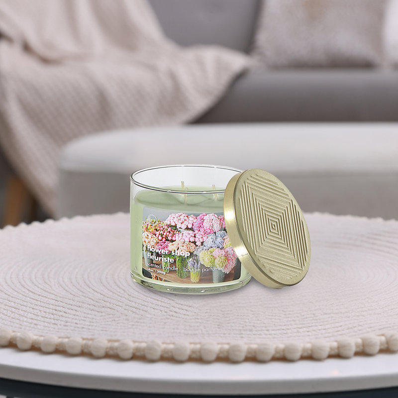Bougie fleur 14 oz 3 Wick - ensemble de 2